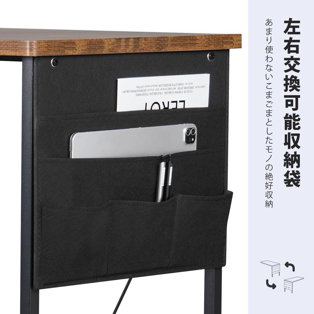 YeTom Computer PC Ширина 100 x Глубина Рабочий стол с местом для хранения Рабочий стол с кронштейном для монитора Простой в винтажном стиле, 48 см, Простой, Сумка, Крючок, Офис,