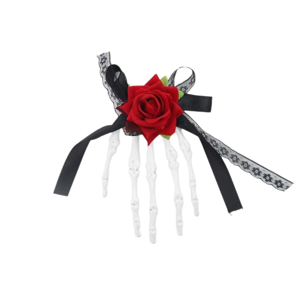 Cloth Ghost Claw Hair Clip Flower Halloween Headwear Skeleton Hand Rose Hairpin Children