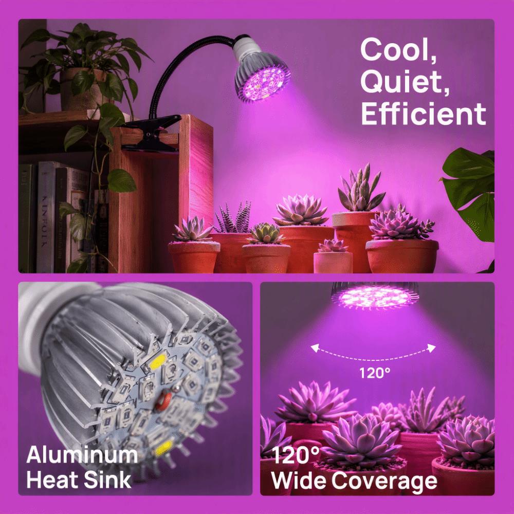 E14/GU10 Socket Led Grow Light 28W Power Growing Lamp Bulb Practical Plant Grow Lamp Flower Plants