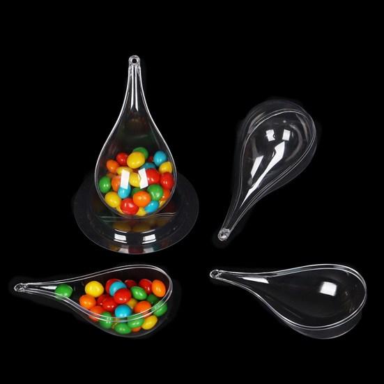 5 шт. елочные шары с отверстием, прозрачные небьющиеся каплевидные заполняемые прозрачные декоративные шары, подвесные украшения