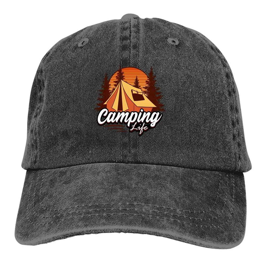 Pure Color Dad Hats Camping Life Women's Hat Sun Visor Baseball Caps Camper Camping Peaked Cap