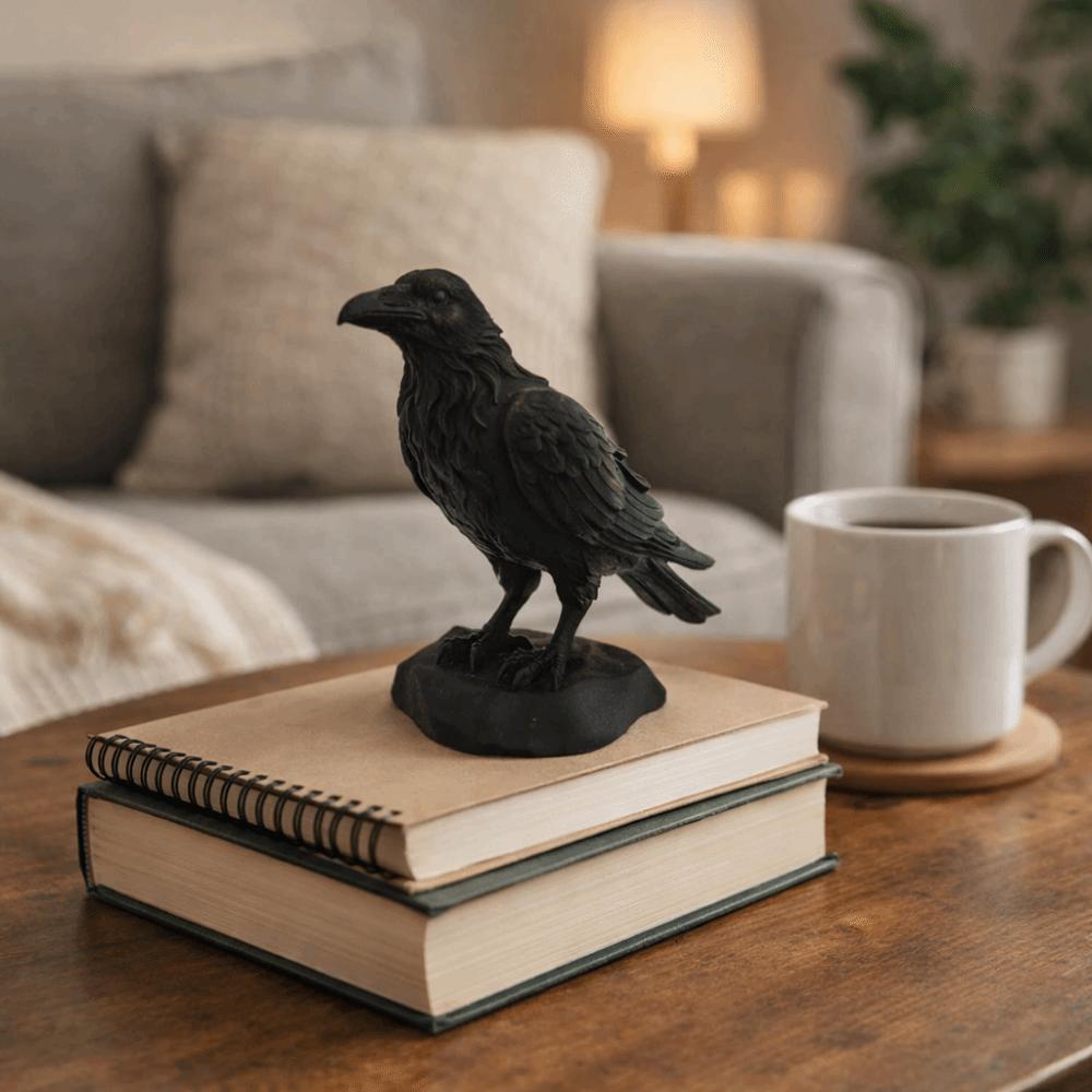 3D Printed Simulation Crow Model Raven Prop Bird Ornaments Craft Crow Statue Crafts Farm