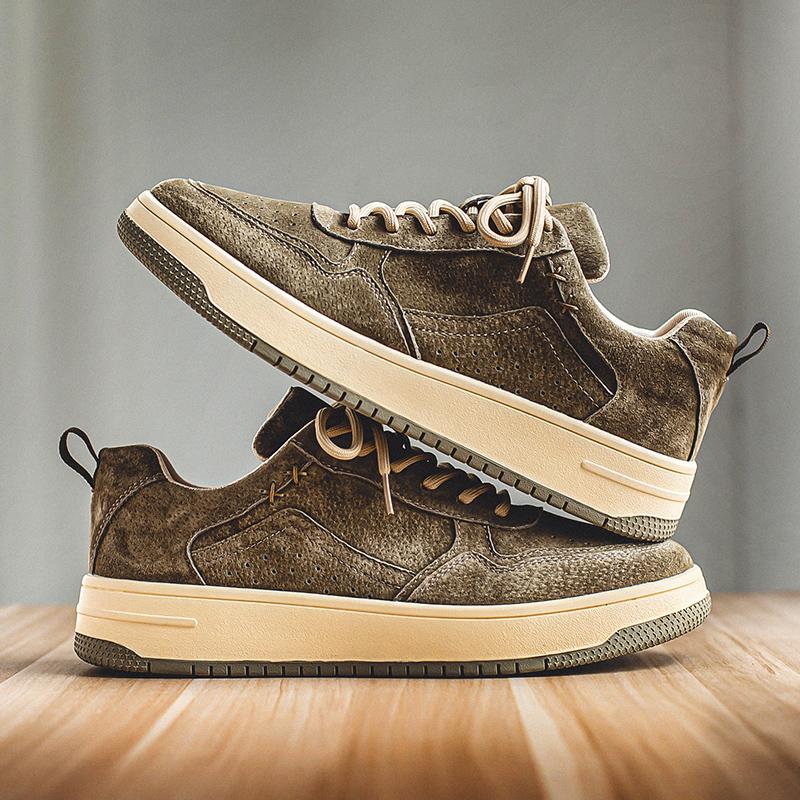 Мужские кроссовки, новые трендовые повседневные кожаные замшевые вулканизированные туфли, мужские теннисные кроссовки класса люкс, удобные мужские кроссовки для ходьбы и бега