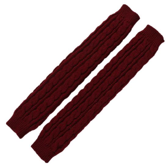 1 Pair Women Arm Warmer Thumbhole Elbow Length Stretchy Knitted Arm Sleeves Keep Warm Solid Color Fingerless Arm Gloves