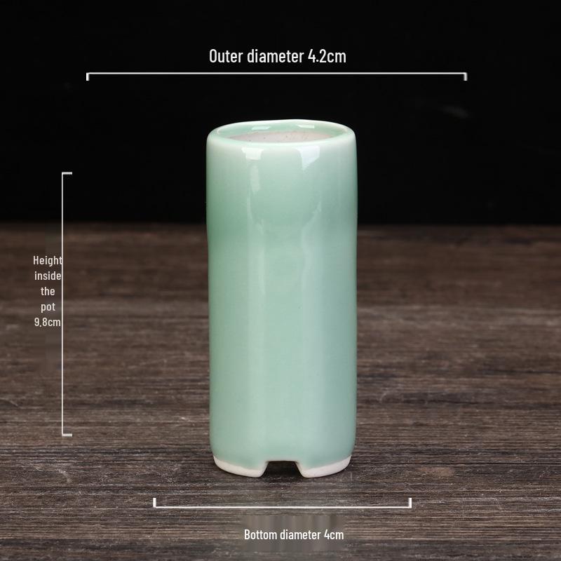 Керамический горшок для суккулентов и бонсай из фиолетовой глины - Высококачественный глазурованный мини-цветочный горшок