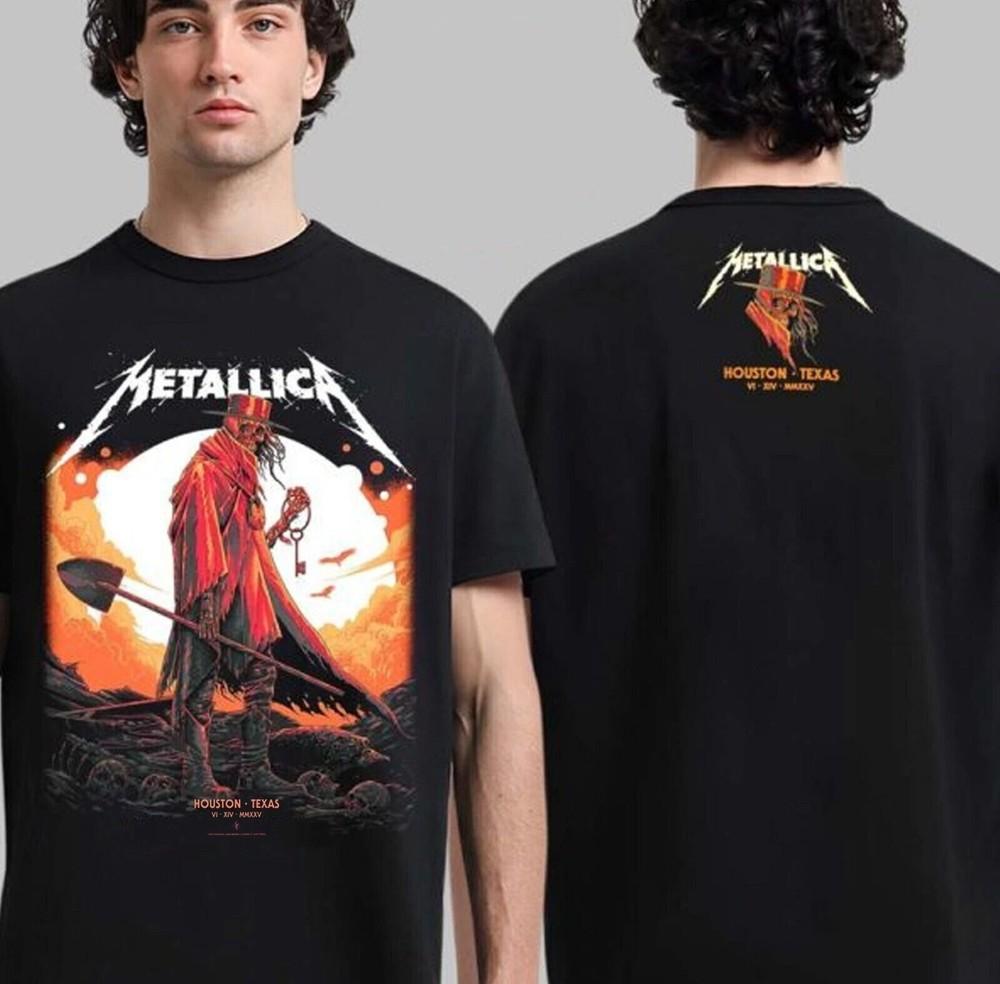 Metallica M72 Тур Хьюстон TX Pop Up 14 июня 2025 Двусторонняя унисекс футболка