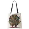 Painting Abstract Canvas Shoulder Bag Women Print Harajuku Casual Shopping Tote Bag Reusable Travel School Students Book Handbag