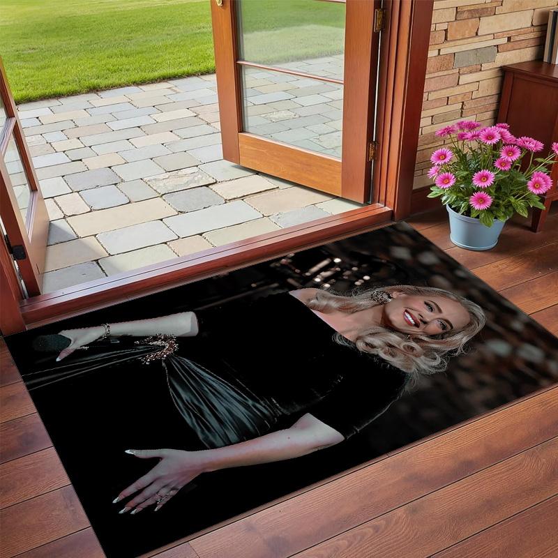 Adele Print Crystal Velvet Plush Rug Anti?Slip Wear?Resistant Floor Carpet For Indoor Household Home Decoration