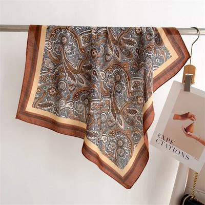 70cm Classic Velvet Scarf Macadamia Flower Versatile Wrap Headband Neck Protector All-Match Square Shawl Women's Shoulder Scarf