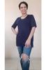 Женская стильная футболка большого размера, темно-синяя футболка из вискозы из чесаного хлопка с короткими рукавами