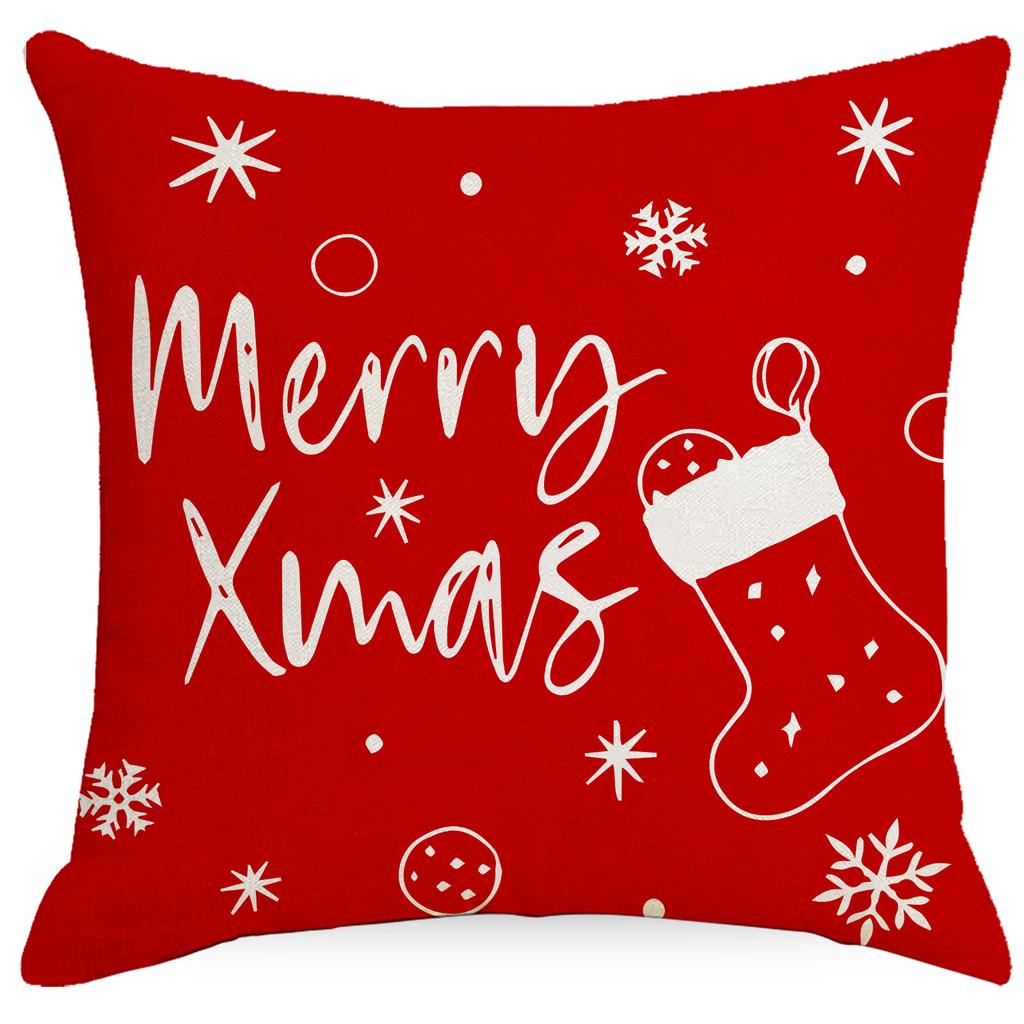 Домашний декор, красная наволочка с рождественским принтом, домашняя полиэстеровая наволочка, декоративная подушка, чехол для диванной подушки, Funda de Almohada