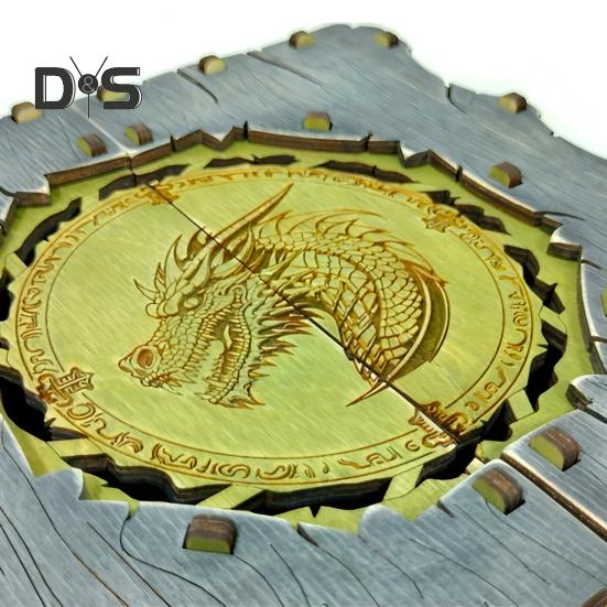 Коробка для хранения с рисунком дракона, деревянная шкатулка для украшений, винтажная шкатулка для хранения предметов искусства ручной работы, подарок для коллекционеров, любителей драконов