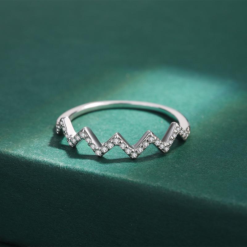 Простое серебряное кольцо S925 в форме молнии для женщин, модное волнистое кольцо, кольцо из стерлингового серебра для подруг, подарок на вечеринку, ювелирные изделия на годовщину