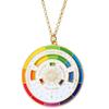 Adjustable Chain Color Wheel Necklace Unique Palette Pendant Fashion Rotating Round Pendant  Gift