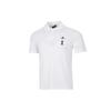 Solid Color Logo Badge Sports Casual Short-Sleeve Polo Shirt Men Tops White HE5166