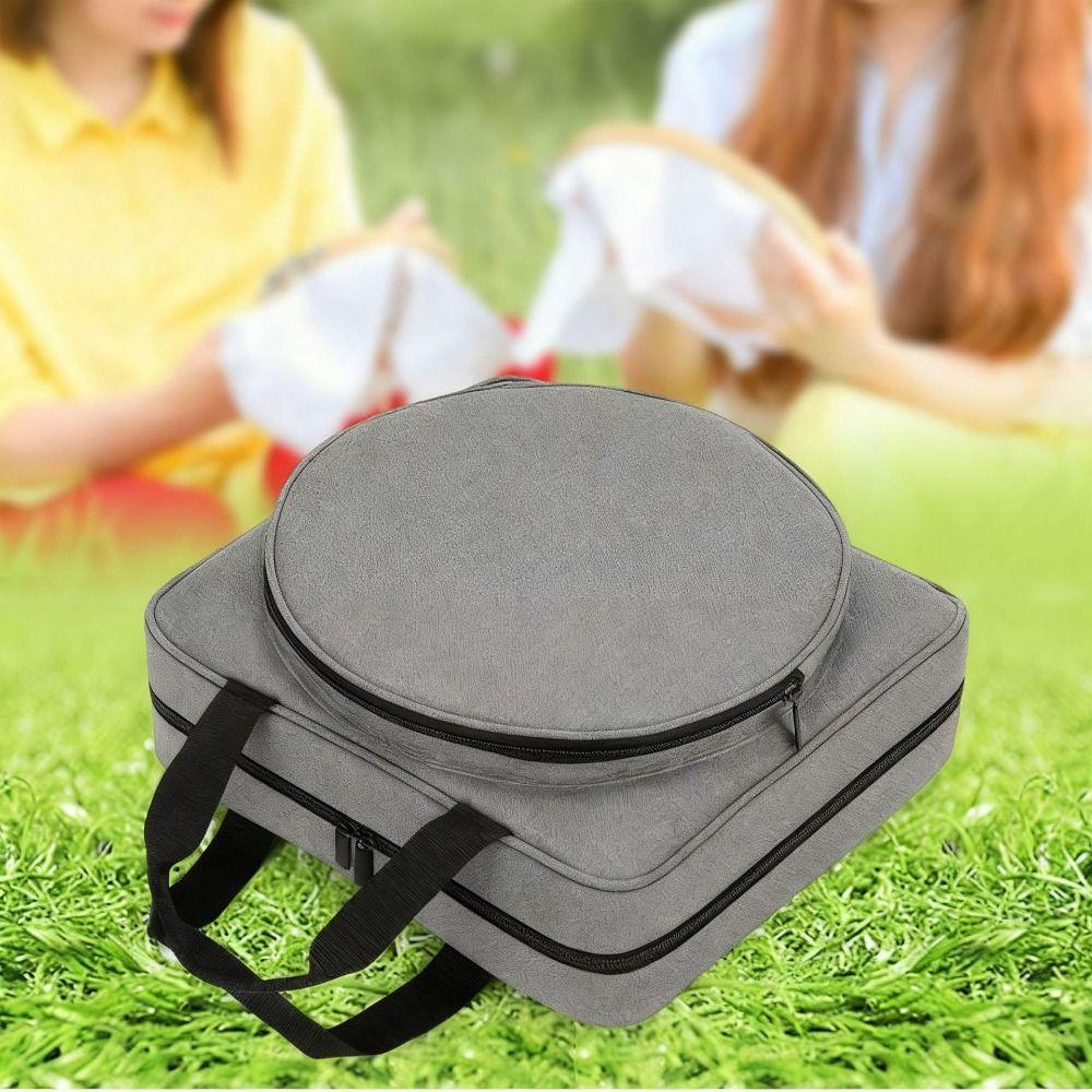 Portable Crochet Storage Bag Padded Interior Embroidery Project Bag Floss Threads Organizer