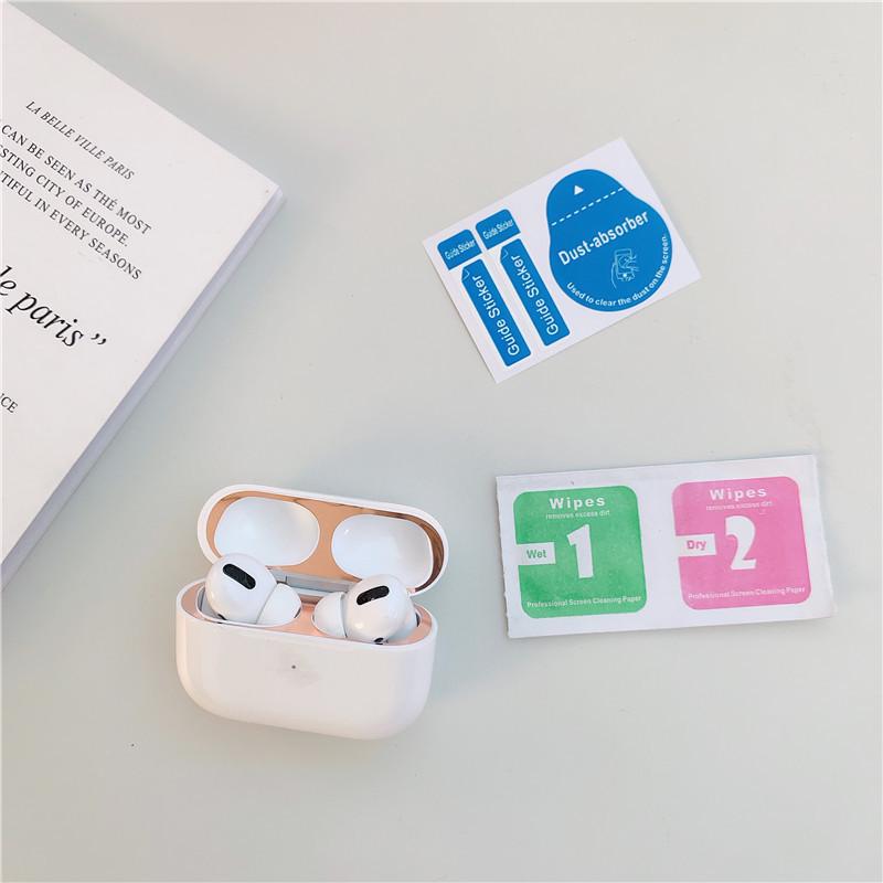 Пылезащитная металлическая наклейка для AirPods Pro 2-го/3-го поколения: Защитная внутренняя пленка для Bluetooth-гарнитуры.