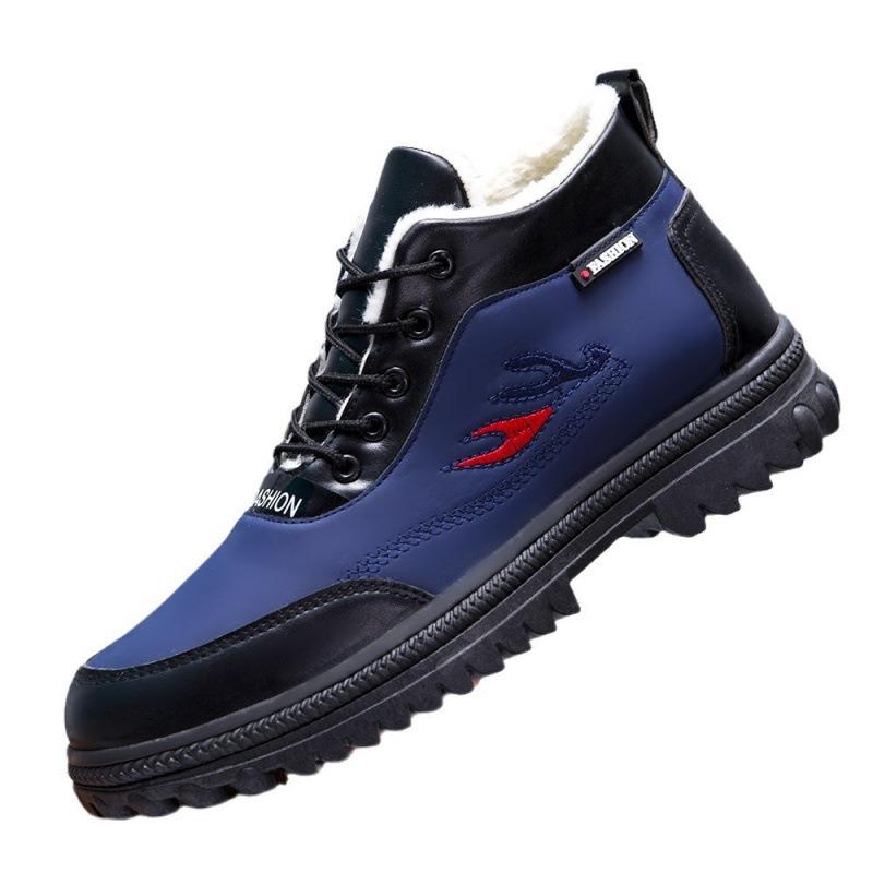 Высокие зимние ботинки мужские зимние бархатные утепленные теплые хлопковые туфли модные повседневные туфли для активного отдыха мужская обувь