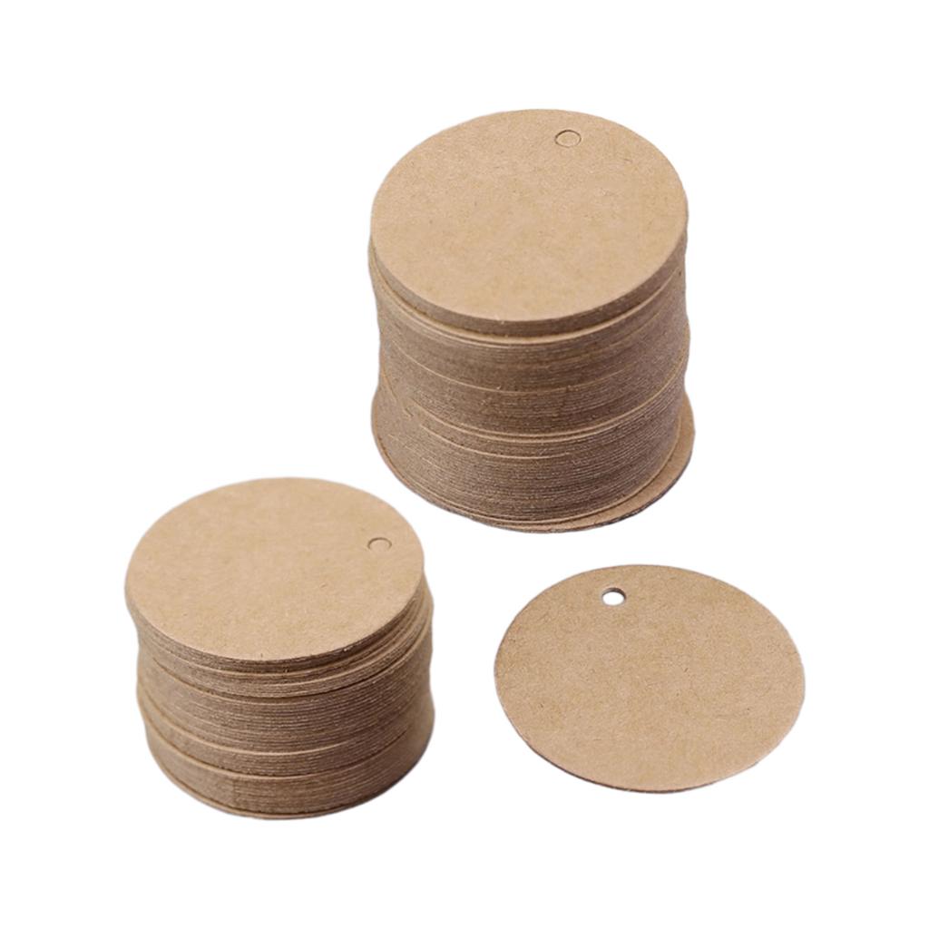 100 шт. пустых круглых бирок, круглые бирки ручной работы, подарочные бирки с отверстием, бирки для крафт-бумаги, бирки для пожеланий для поделок своими руками на вечеринку