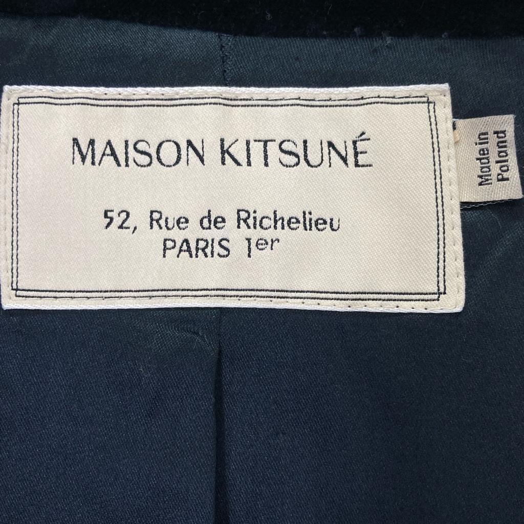 Maison Kitsune KWO-0452-B Шерстяное пальто 34 Синий x черныйБ/у