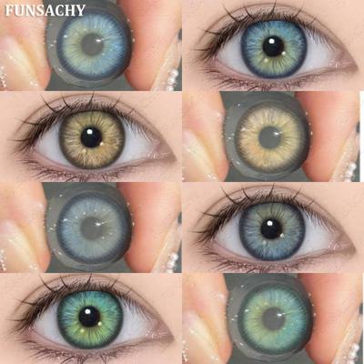 Funsachy 1 пара натуральных цветных контактных линз для голубых глаз, контактные линзы для глаз, модная косметика, женские контактные линзы для макияжа глаз