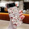 Прозрачный чехол с рисунком розы для Samsung Galaxy Z Flip 6 5 4 3 Flip6 Flip5 Flip4 Flip3 5G Жесткий прозрачный складной чехол для телефона