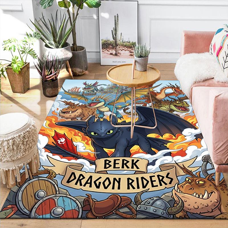 HTTYD Household Soft Area Rug Non-slip Washable Decor Mat Living Room Bedroom Kitchen THW