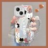 Suitable for Apple 15 Mobile Phone Case Summer Iphone14PLUS Cute Animal Bracket Bracelet 13pro Feather Yarn XR