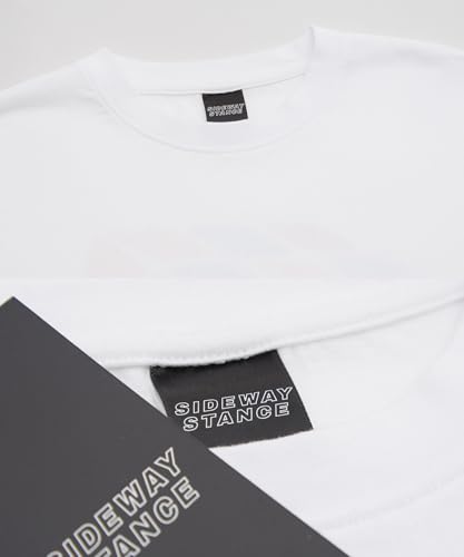 IMPROMES Casual SIDEWAYSTANCE Embroidered Downer Fox Long Sleeve T-Shirt, Men's, White