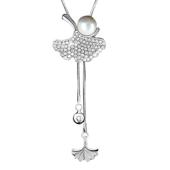 Цепочка на ключицу Гальваническое покрытие Стразы Два способа ношения Сердцевидный Высокий блеск Украшение для шеи Преобразить Роскошь Подвеска Четырехлистный клевер