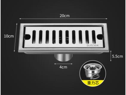 Shower drain 304 stainless steel shower floor drain long Linear drainage drain for hotel bathroom kitchen floor