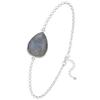 [R1038] - Handmade Silver Bracelet 'Mineralia' Silver Labradorite - 18x14 Mm