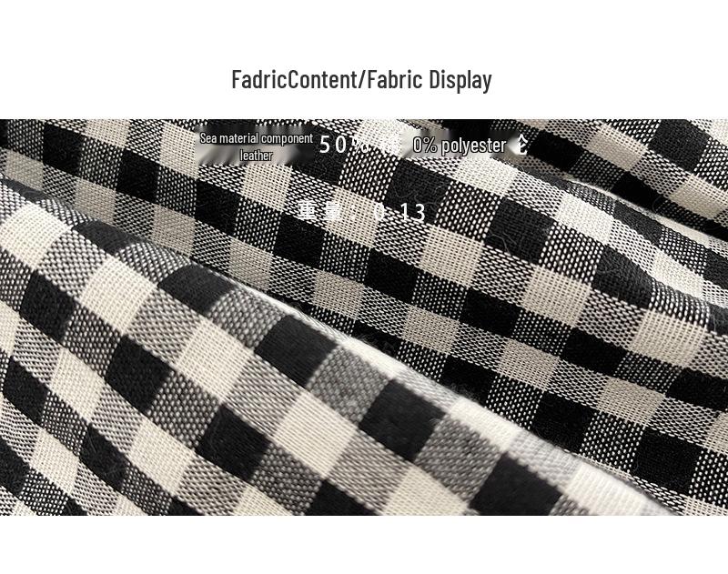 Ретро клетчатый топ-камезоль на халтере, черно-белый, весна/лето 2025