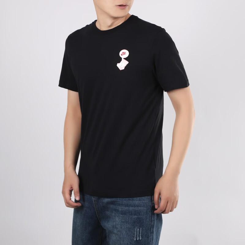 Nike Футболка с коротким рукавом и принтом обувной коробки с логотипом NSW Alphabet, мужские топы, черная, CT6869-010
