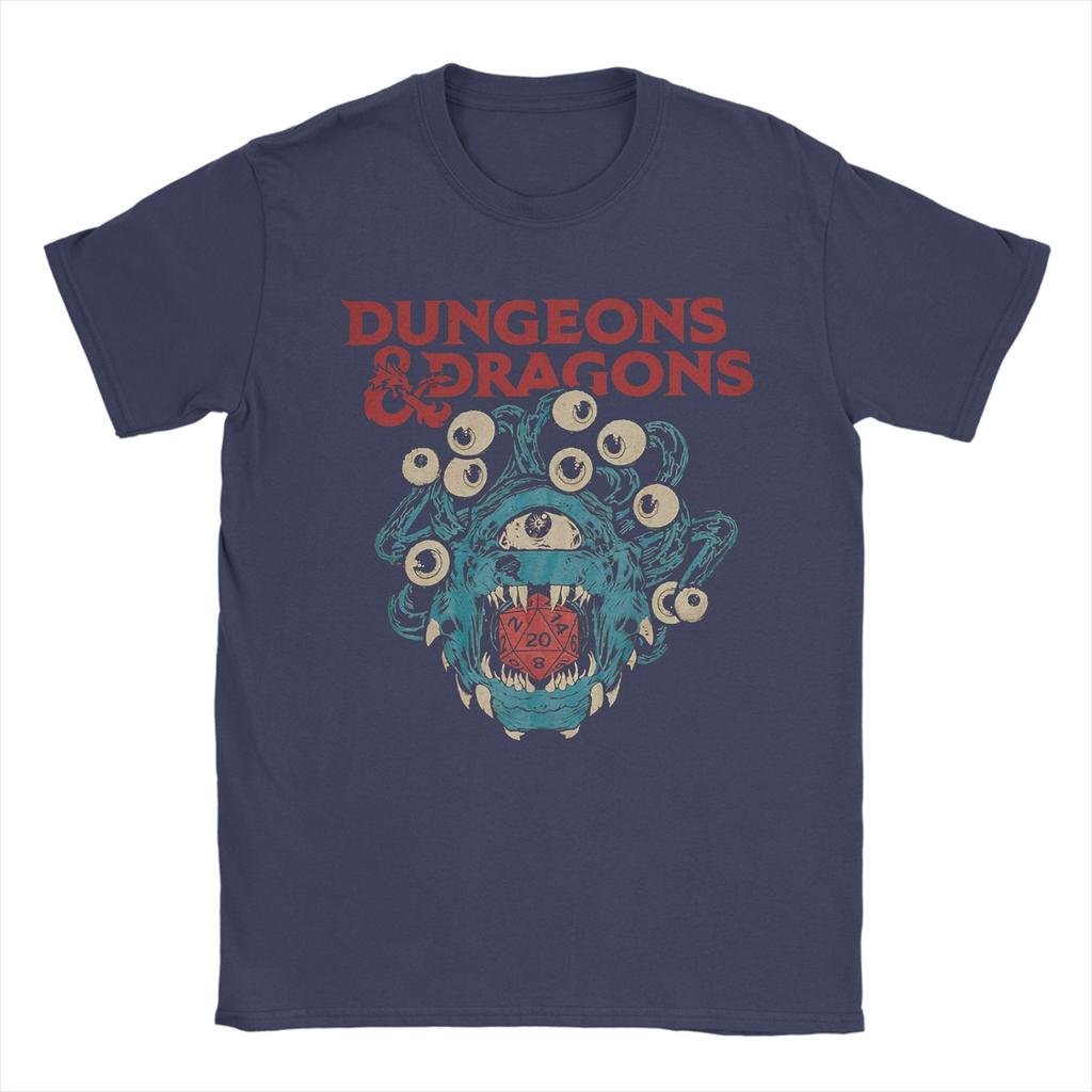Мужские футболки Dungeon Dragon DnD Винтажная футболка из 100% хлопка с коротким рукавом Футболки с круглым вырезом Одежда Идея для подарка