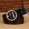 Belt Women'S Leather Simple Casual Round Buckle Pin Buckle Women'S Belt Stall