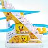 Kids Electric Small Duck Climbing Stairs Toy DIY Track Slide Stairs Coaster Toys Playful Ducks Roller Coaster Toy with Music & Light (9PCS Duck)