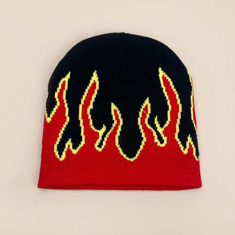 Skull Flame Spider Knit Beanie Men Women Winter Warm Hip Hop Hat