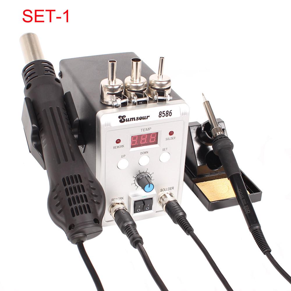 8586 760W 220V 2 in 1 Soldering Station Hot Air Gun Solder Iron SMD BGA Rework Desoldering Welding Repair Tools