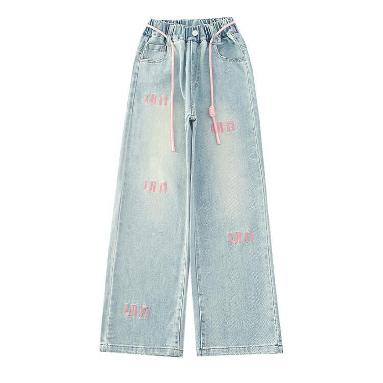 Girls' Pants Wide Leg Pants Straight Leg Pants Jeans Loose and Stylish Pants Spring and Autumn