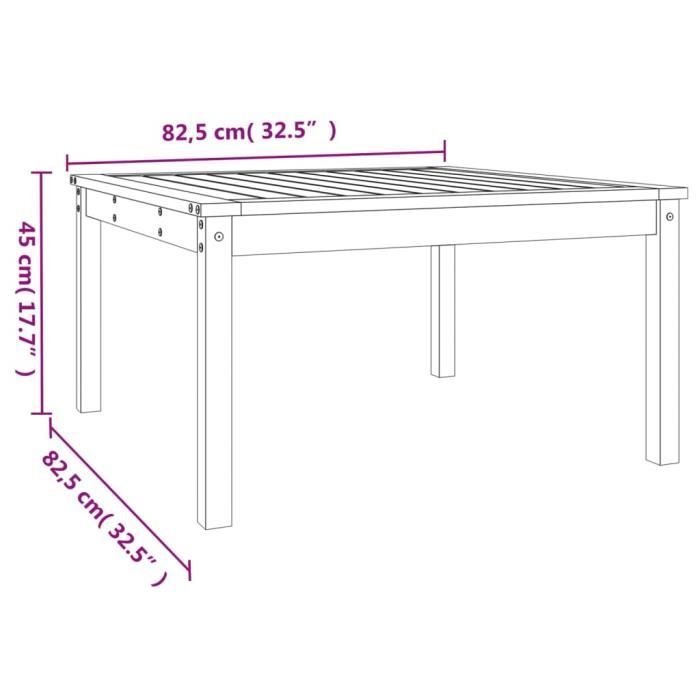 VidaXL Garden Table 82.5x82.5x45 Cm Solid Douglas Wood 824125