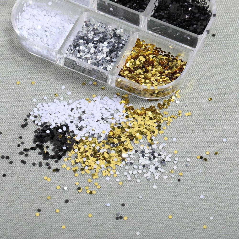 1mm Tiny Dot Nail Art Sequins 3D Laser Round Dots Paillettes New Disco Nail Sequin for Nail Art