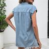 Women's Gingham Cap Sleeve Button Down Shirt Oversized Sleeveless Check Blouse
