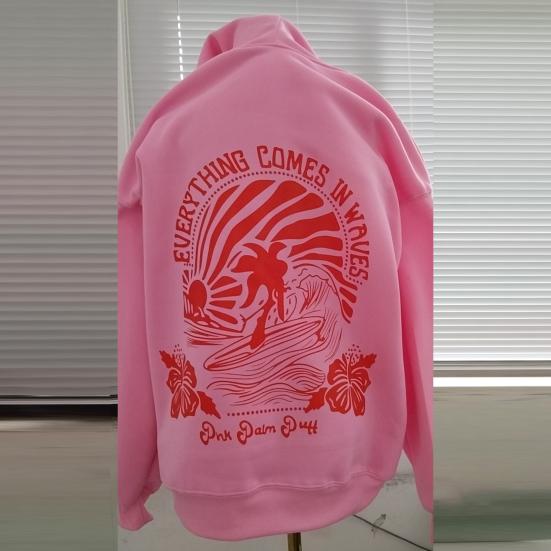 Осень-зима женская толстовка с длинными рукавами толстая однотонная эластичная манжета с рисунком заката с наклонным плечом свободная верхняя часть с накладным карманом с капюшоном