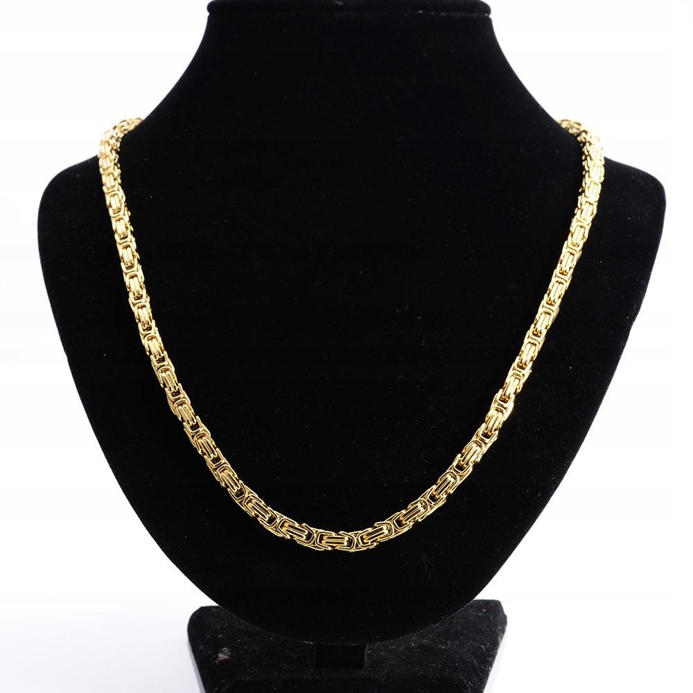 Men' Gold Chain Royal Byzantine Chain GOLD PLATED + FREE