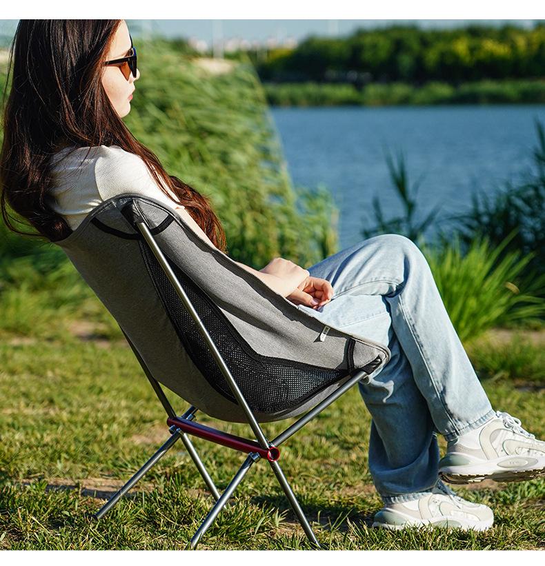 Портативный алюминиевый стул Moon: Уличное кресло-реклайнер для отдыха и пляжных мероприятий