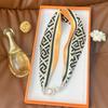 Silk Scarf Women's Spring, Autumn and Summer New Fashion Neck Protection Decoration Long Necklace Type Magnetic Buckle Scarf Small Scarf