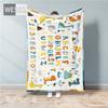 Cartoon Alphabet Throw Blanket Kids Nordic Style Kawaii Blanket Soft Fluffy Flannel Fleece Single Bedspread On The Bed Children