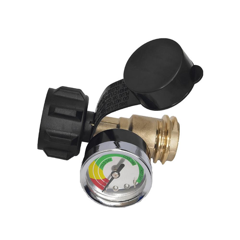 GasTank Adapter Converts POL Tanks Service Valve To QCC Type1 Gases Cylinder Connector with Pressure Gauge for 5 100lb