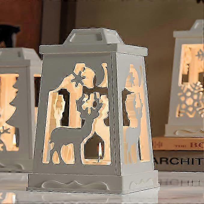 Silicone Mould Christmas Lantern, Silicone Moulds Casting Moulds Christmas Candle Holder Plaster for Casting, Silicone Christmas Elk Snowflakes Snowma
